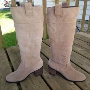 Arturo Chiang Alabama Suede Knee High Equestrian Heeled Tall Riding Boots 7‎